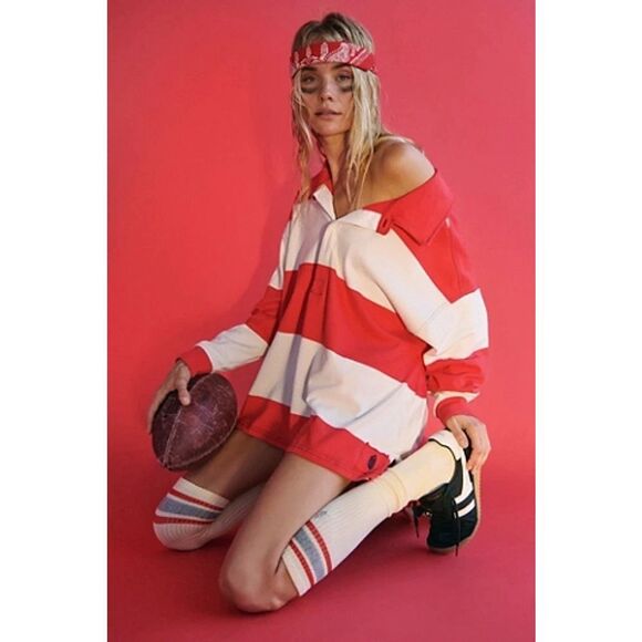 New Free People Rugby Tunic Layer Size Large - Picture 3 of 8
